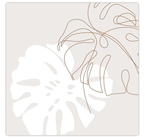 Obraz - Line art monstera N⁰2 (30x30 cm)