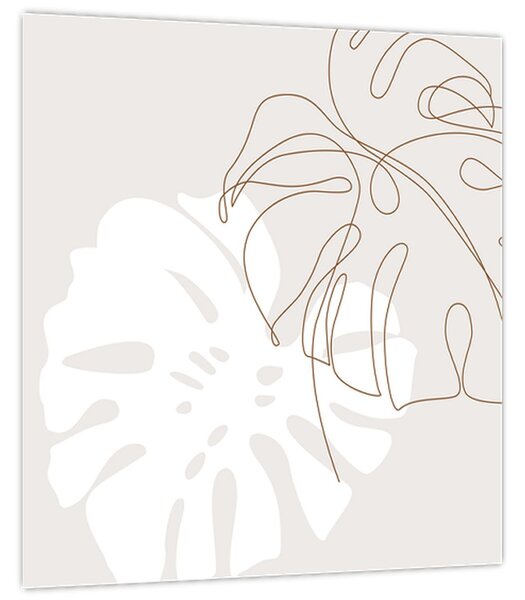 Obraz - Line art monstera N⁰2 (30x30 cm)