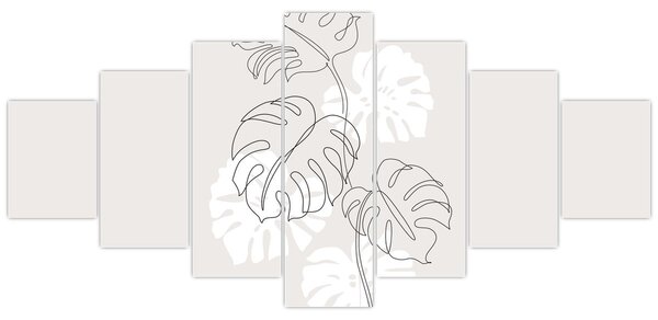 Obraz - Line art monstera N⁰3 (210x100 cm)