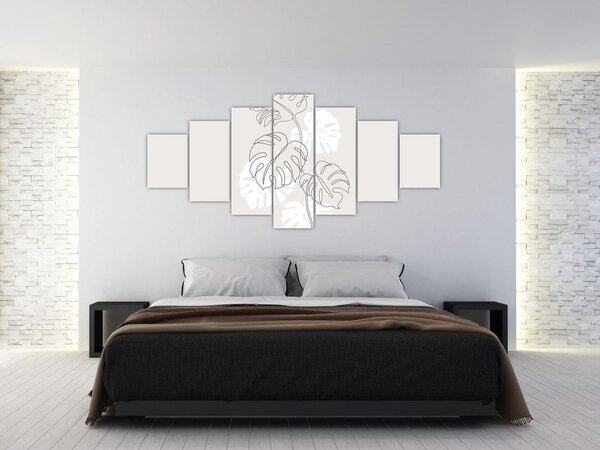 Obraz - Line art monstera N⁰3 (210x100 cm)
