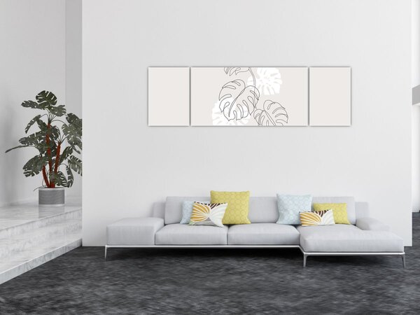 Obraz - Line art monstera N⁰3 (170x50 cm)