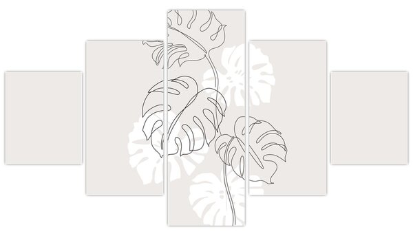 Obraz - Line art monstera N⁰3 (125x70 cm)