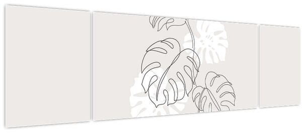 Obraz - Line art monstera N⁰3 (170x50 cm)