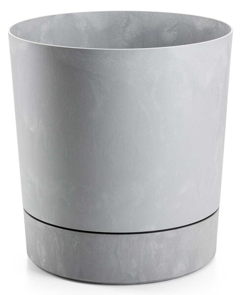 PLASTOVÝ KVĚTINÁČ AZALEA 35X37 CM IMITACE BETONU ŠEDÁ