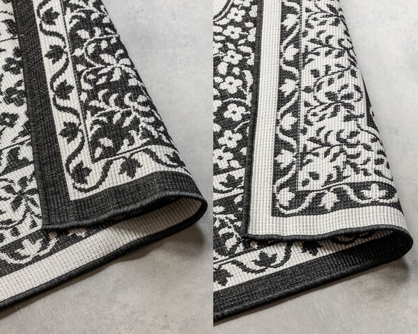 ELLE Decoration, Kusový koberec Gemini 106024 Black z kolekce Elle – na ven i na doma, 160x230, černobílá, chodba / předsíň