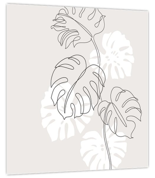 Obraz - Line art monstera N⁰3 (30x30 cm)