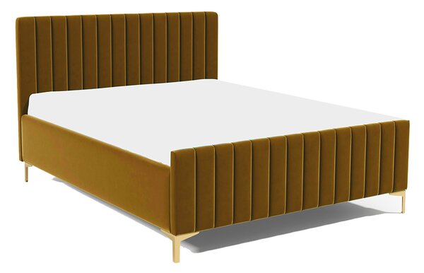 Postel RUBY 25 STANDARD 140x200 cm - zlaté nohy Tmavě modrá