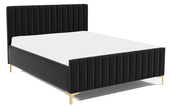 Postel RUBY 25 STANDARD 140x200 cm - zlaté nohy Tmavě modrá