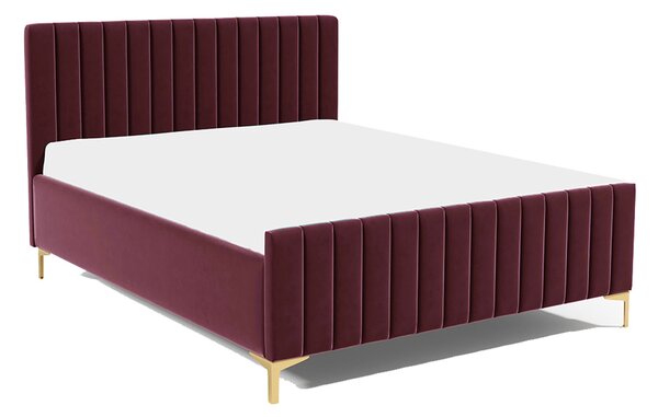 Postel RUBY 25 STANDARD 140x200 cm - zlaté nohy Tmavě modrá