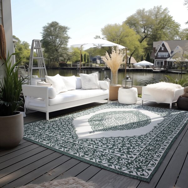 ELLE Decoration, Kusový koberec Gemini 106025 Green z kolekce Elle – na ven i na doma, 160x230, zelená, chodba / předsíň