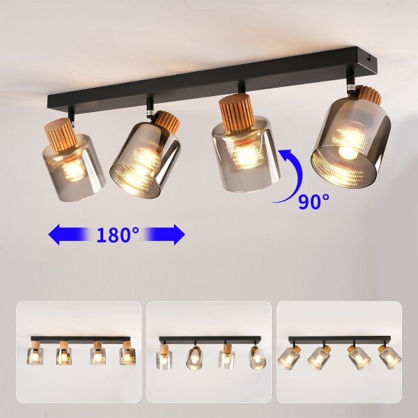 Brilagi - Bodové svítidlo HYGGE 4xE14/15W/230V černá/kouřová