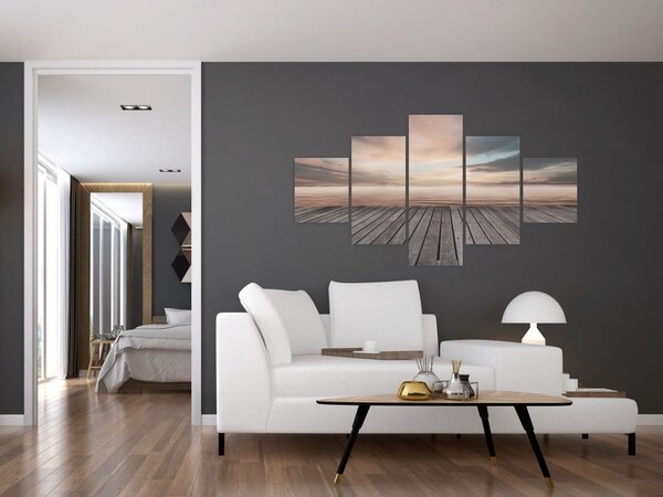 Obraz - Molo při západu slunce (125x70 cm)