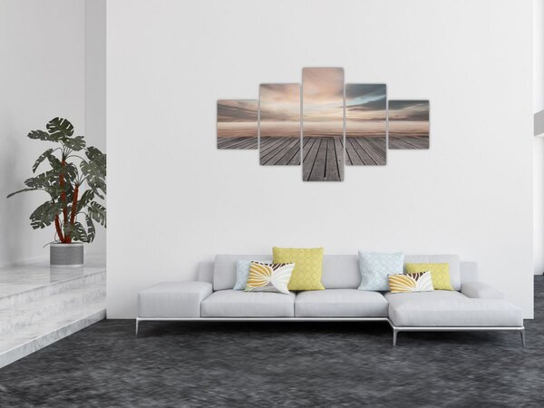 Obraz - Molo při západu slunce (125x70 cm)