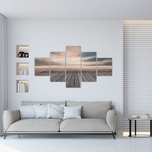 Obraz - Molo při západu slunce (125x70 cm)