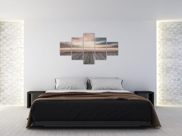 Obraz - Molo při západu slunce (125x70 cm)