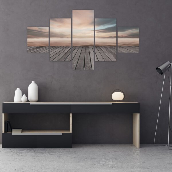 Obraz - Molo při západu slunce (125x70 cm)