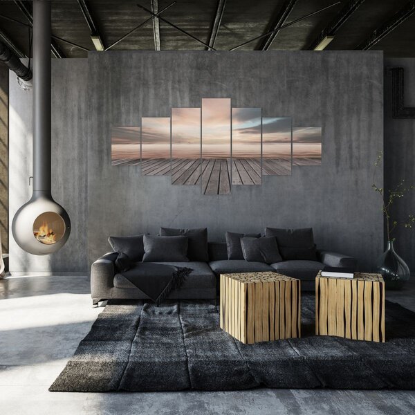 Obraz - Molo při západu slunce (210x100 cm)