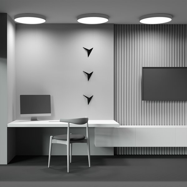 Maytoni Moderní stropní LED svítidlo ZON, 90W, ⌀ 60 cm Barva: Černá, Teplota světla: 3000K - teplá bílá