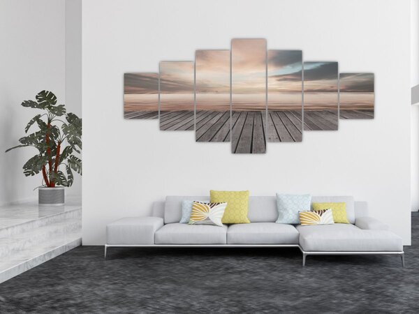 Obraz - Molo při západu slunce (210x100 cm)