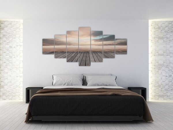 Obraz - Molo při západu slunce (210x100 cm)