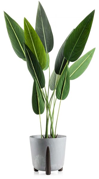PLASTOVÝ KVĚTINÁČ MOSS 30X28,5 CM IMITACE BETONU ŠEDÁ