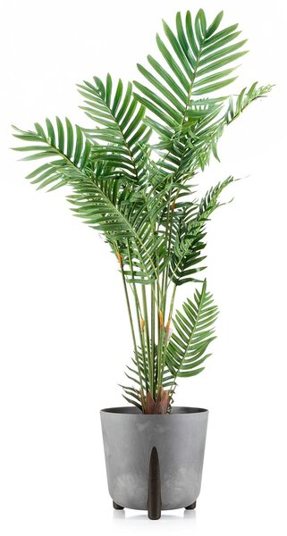 PLASTOVÝ KVĚTINÁČ MOSS 34X32 CM IMITACE BETONU ŠEDÁ
