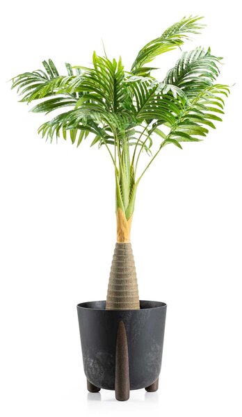 PLASTOVÝ KVĚTINÁČ MOSS 26X25 CM IMITACE BETONU ČERNÁ