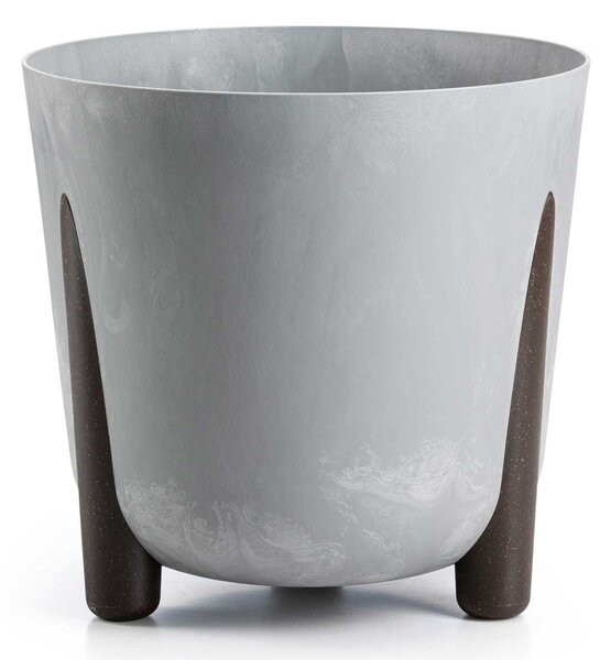 PLASTOVÝ KVĚTINÁČ MOSS 30X28,5 CM IMITACE BETONU ŠEDÁ