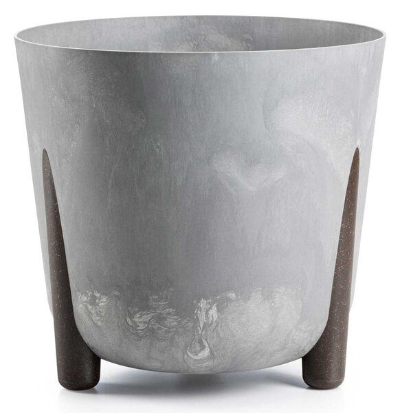 PLASTOVÝ KVĚTINÁČ MOSS 34X32 CM IMITACE BETONU ŠEDÁ