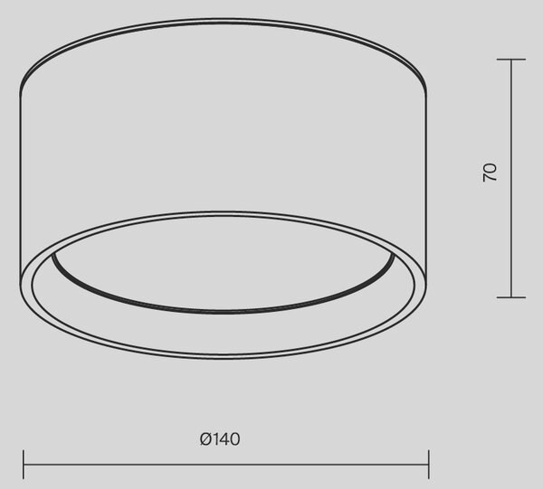 Maytoni Moderní stropní LED svítidlo VEGA, 15W, v. 7 cm, 3000K Barva: Černá
