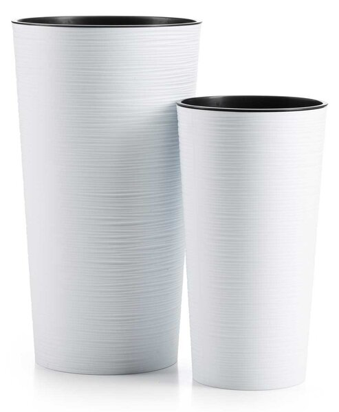 PLASTOVÝ KVĚTINÁČ URBANIKA RIFLO 19,5X36,5 CM BÍLÁ