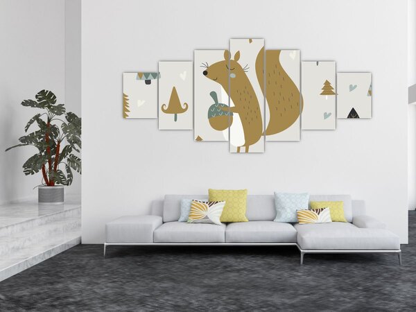 Obraz - Veverka s oříškem (210x100 cm)