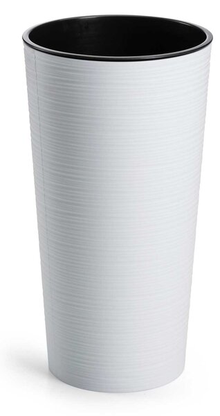 PLASTOVÝ KVĚTINÁČ URBANIKA RIFLO 19,5X36,5 CM BÍLÁ