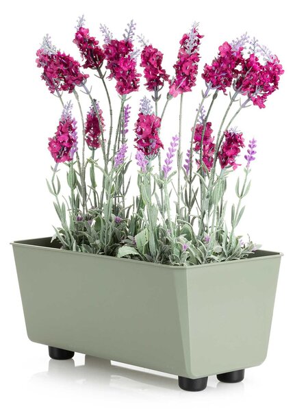 PLASTOVÝ KVĚTINÁČ SALVIA 28,5X17 CM ZELENÁ