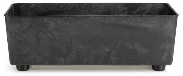 PLASTOVÝ KVĚTINÁČ SALVIA 37,5X17 CM IMITACE BETONU ČERNÁ