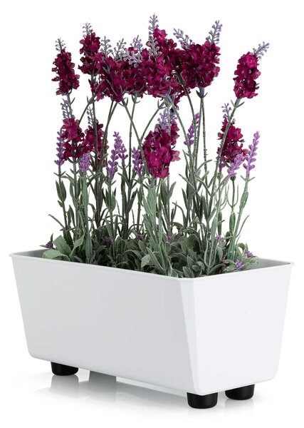 PLASTOVÝ KVĚTINÁČ SALVIA 28,5X17 CM BÍLÁ