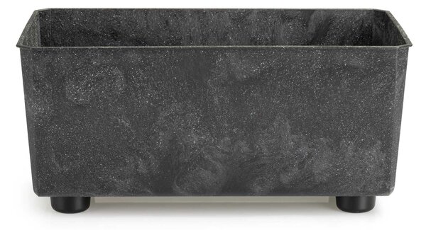 PLASTOVÝ KVĚTINÁČ SALVIA 28,5X17 CM IMITACE BETONU ČERNÁ