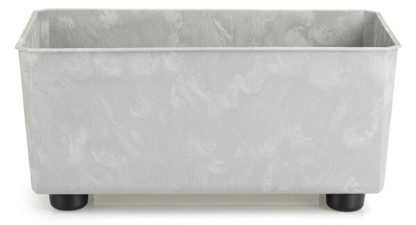 PLASTOVÝ KVĚTINÁČ SALVIA 28,5X17 CM IMITACE BETONU ŠEDÁ