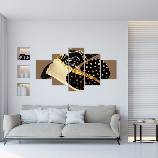 Obraz - Abstrakce golden brown N⁰1 (125x70 cm)