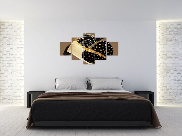 Obraz - Abstrakce golden brown N⁰1 (125x70 cm)