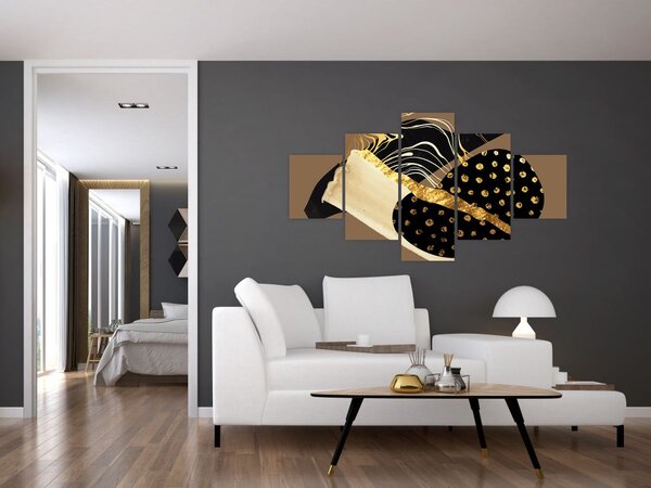 Obraz - Abstrakce golden brown N⁰1 (125x70 cm)
