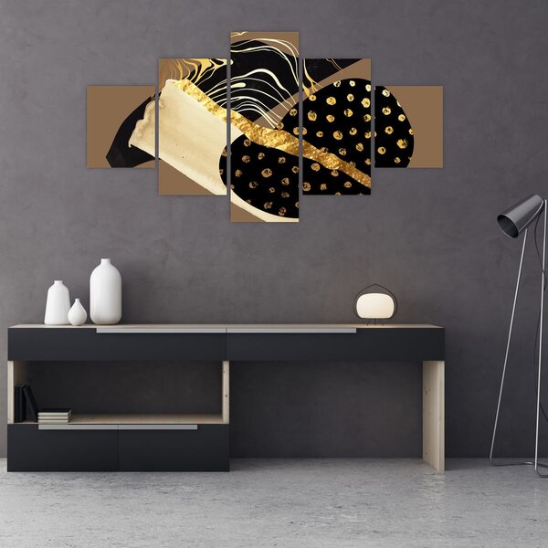 Obraz - Abstrakce golden brown N⁰1 (125x70 cm)