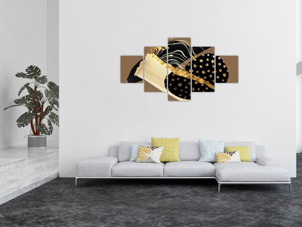 Obraz - Abstrakce golden brown N⁰1 (125x70 cm)