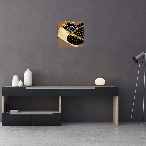 Obraz - Abstrakce golden brown N⁰1 (30x30 cm)