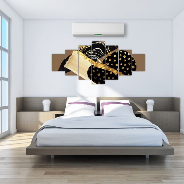 Obraz - Abstrakce golden brown N⁰1 (210x100 cm)