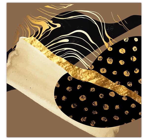Obraz - Abstrakce golden brown N⁰1 (30x30 cm)
