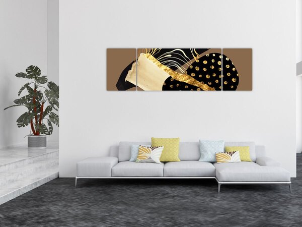 Obraz - Abstrakce golden brown N⁰1 (170x50 cm)