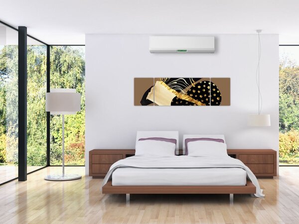 Obraz - Abstrakce golden brown N⁰1 (170x50 cm)