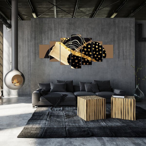 Obraz - Abstrakce golden brown N⁰1 (210x100 cm)