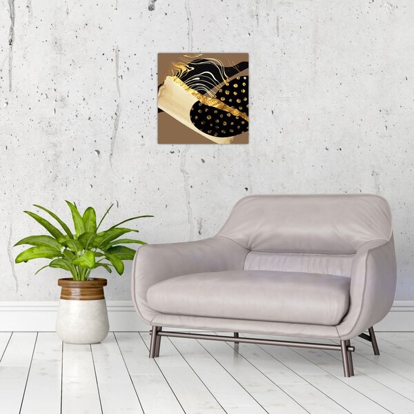 Obraz - Abstrakce golden brown N⁰1 (30x30 cm)